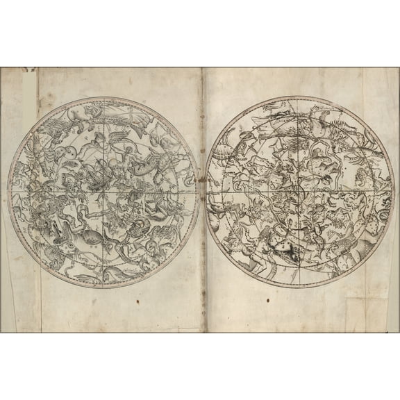 24"x36" Gallery Poster, Astrology Zodiac Constellation Map 1804 in turkish