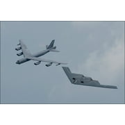 24x36 Gallery Poster, B-2 stealth bomber and B-52 stratofortress