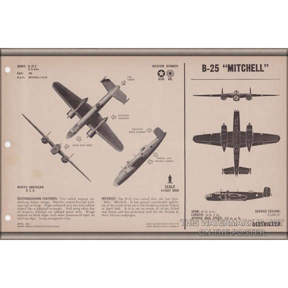 24"x36" Gallery Poster, B-25 mitchell p2