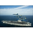 thumbnail image 1 of 24"x36" Gallery Poster, Blue Angels over aircraft carrier USS George H.W. Bush (CVN 77), 1 of 1