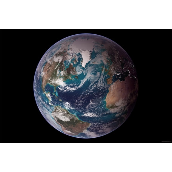 24"x36" Gallery Poster, Blue Marble Western Hemisphere