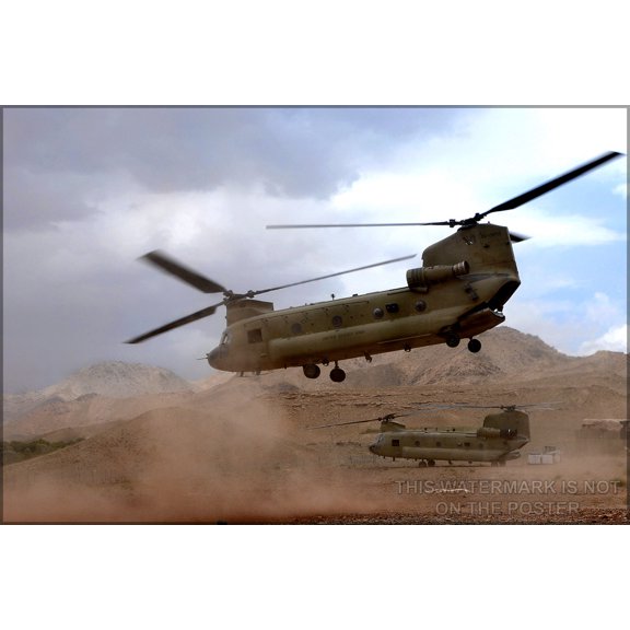 24"x36" Gallery Poster, CH-47 Chinook Afghanistan 101st Airborne 2010