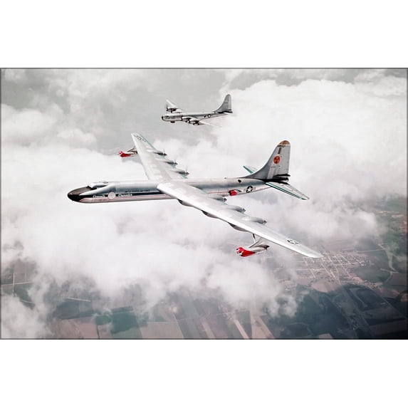24"x36" Gallery Poster, Convair NB-36H Peacemaker Boeing B-50 Superfortress 1957