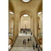 24"x36" Gallery Poster, Daru Staircase with the winged Nike Victory of Samothrace, Denon wing, Louvre Museum