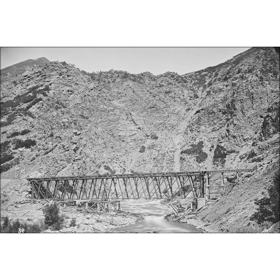 24"x36" Gallery Poster, Devil's Gate Bridge. Echo Canyon. Summit County, Utah 1869