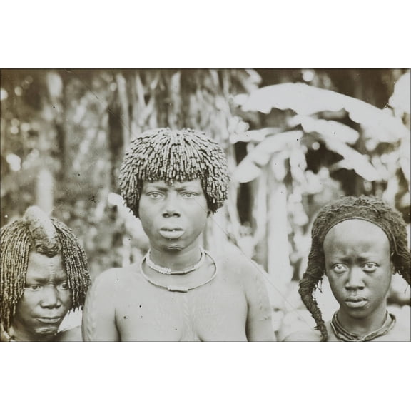24"x36" Gallery Poster, Elaborate hairstyling, Congo, ca. 1900-1915