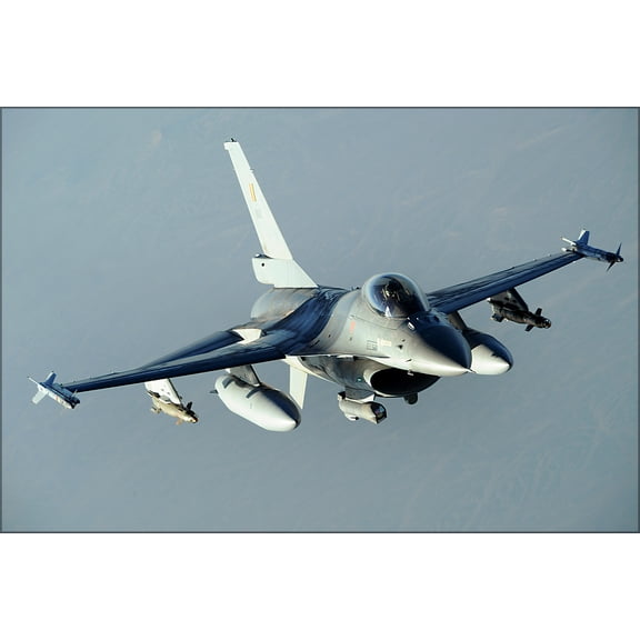 24"x36" Gallery Poster, F-16 Fighting Falcon combat patrol over Afghanistan