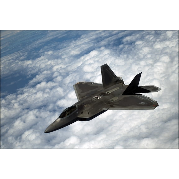 24"x36" Gallery Poster, F-22A Raptor 199th Fighter Squadron, Hawaii Air National Guard