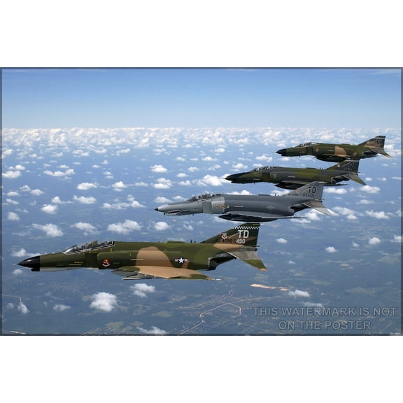 24"x36" Gallery Poster, F-4 Phantom II fighter aircraft heritage flight