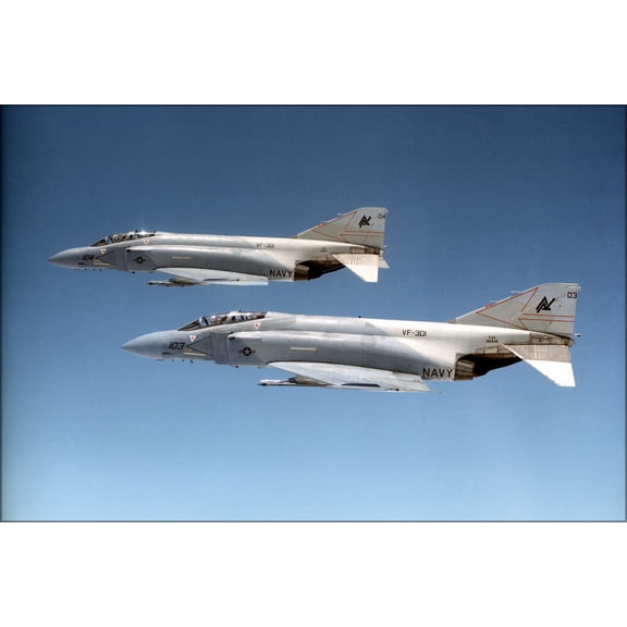 24"x36" Gallery Poster, F-4S Phantom II, Fighter Sqd (VF)-301, Devils Disciples, 1984