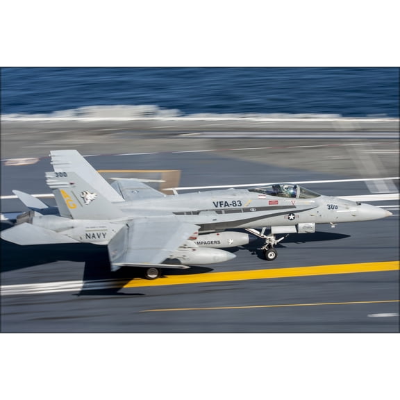 24"x36" Gallery Poster, FA-18C Hornet f-18 Strike Fighter Squadron 83 (VFA-83) Rampagers