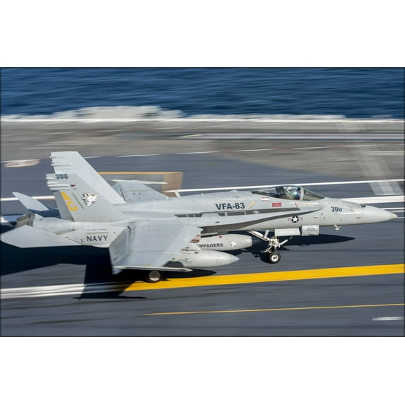24"x36" Gallery Poster, FA-18C Hornet f-18 Strike Fighter Squadron 83 (VFA-83) Rampagers
