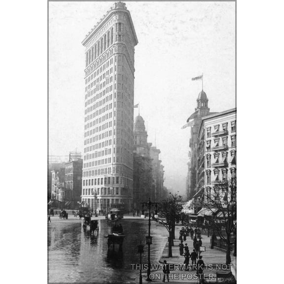 24"x36" Gallery Poster, Flatiron Building (Fuller Building) in Manhattan, New York City c.1903
