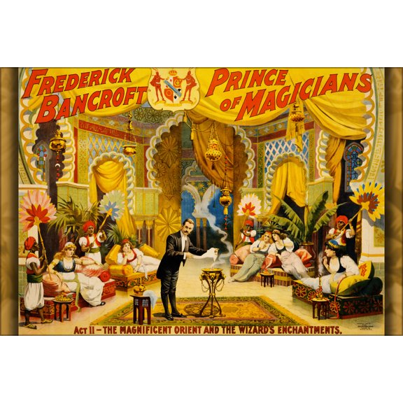 24"x36" Gallery Poster, Frederick Bancroft prince of magicians 1895 magic p2