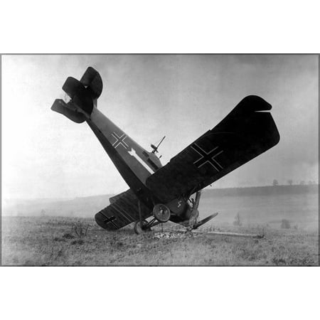 24"x36" Gallery Poster, German Hannover CL.III shot down by American machine gunners in the First World War