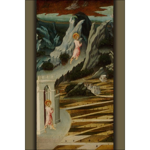 24"x36" Gallery Poster, Giovanni di Paolo Saint John the Baptist Entering the Wilderness