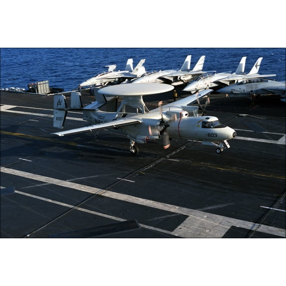 24"x36" Gallery Poster, Grumman E-2C Hawkeye e-2 VAW-88 Cottonpickers USS Nimitz