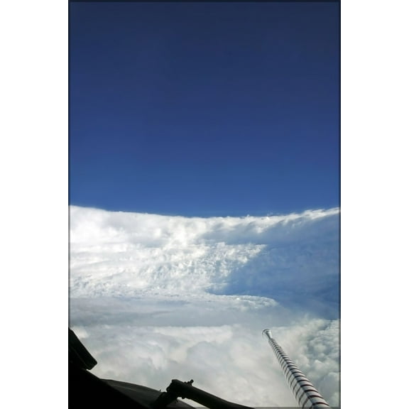 24"x36" Gallery Poster, Hurricane Katrina Eye viewed from Hurricane Hunter