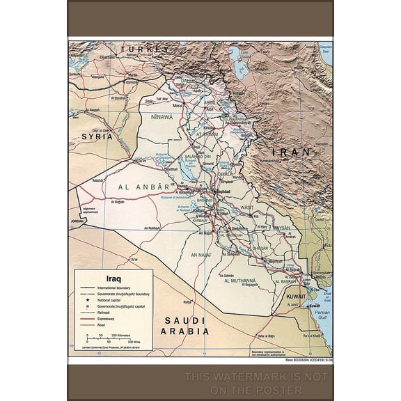 24"x36" Gallery Poster, Iraq CIA map