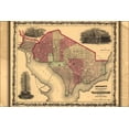 thumbnail image 1 of 24"x36" Gallery Poster, Johnsons map of Georgetown and Washington DC 1862, 1 of 1