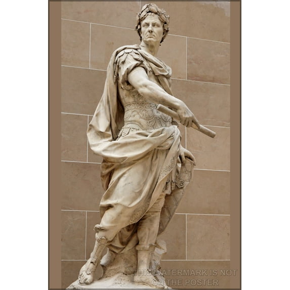 24"x36" Gallery Poster, Julius Caesar the louvre nicolas coustou