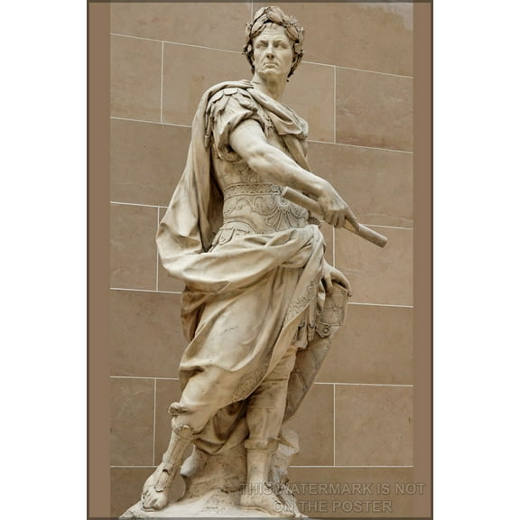 24"x36" Gallery Poster, Julius Caesar the louvre nicolas coustou