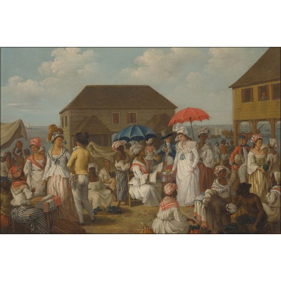 24"x36" Gallery Poster, Linen Market, Dominica circa 1780 by agostino brunias