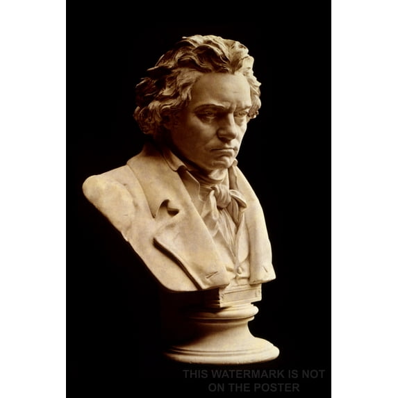 24"x36" Gallery Poster, Ludwig van Beethoven bust by Hugo Hagen