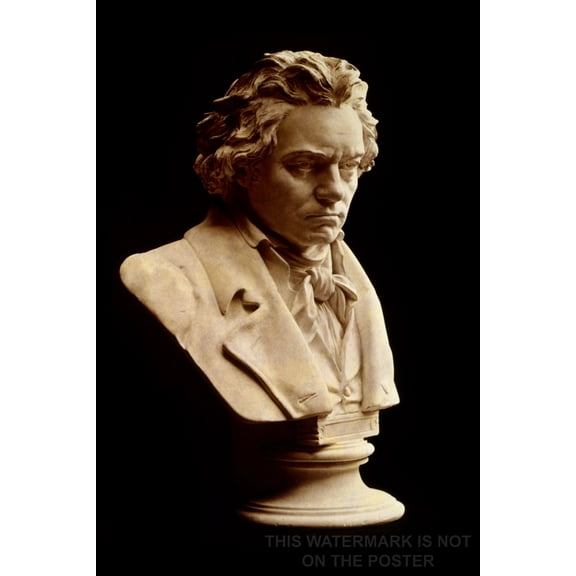 24"x36" Gallery Poster, Ludwig van Beethoven bust by Hugo Hagen
