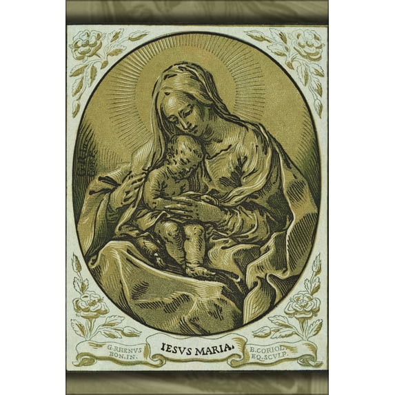 24"x36" Gallery Poster, Madonna and child, mary and baby jesus 1630