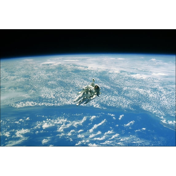 24"x36" Gallery Poster, Manned Maneuvering Unit (MMU) astronaut eva 1984