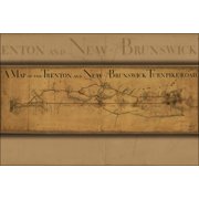 24"x36" Gallery Poster, Map Trenton New Brunswick Turnpike jersey 1800