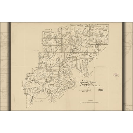 24"x36" Gallery Poster, Map of Cornplanter Township, pennsylvania 1890