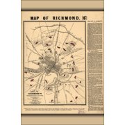 24"x36" Gallery Poster, Map of Richmond, Virginia fortifications 1864