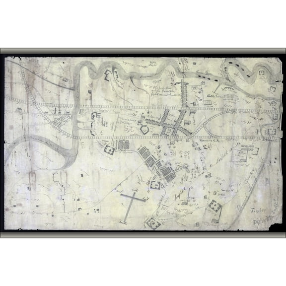 24"x36" Gallery Poster, Map of the siege of Suffolk, Virginia 1863