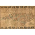 thumbnail image 1 of 24"x36" Gallery Poster, Map of the state of North Carolina 1860, 1 of 1
