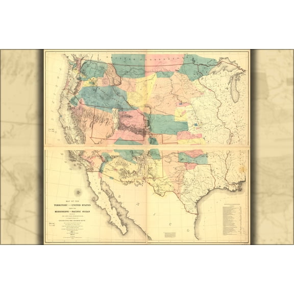 24"x36" Gallery Poster, Map of western United States of america p3