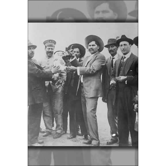 24"x36" Gallery Poster, Mexican General Francisco pancho Villa with Raul Madero 1923