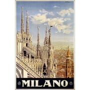 24"x36" Gallery Poster, Milano, travel poster for ENIT, ca. 1920 milan italy