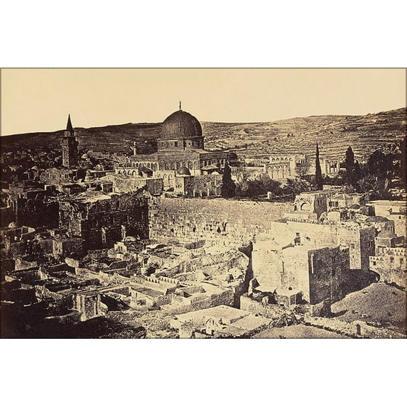 24"x36" Gallery Poster, Mount Moriah and the Mosk of Omar by James Robertson 1857
