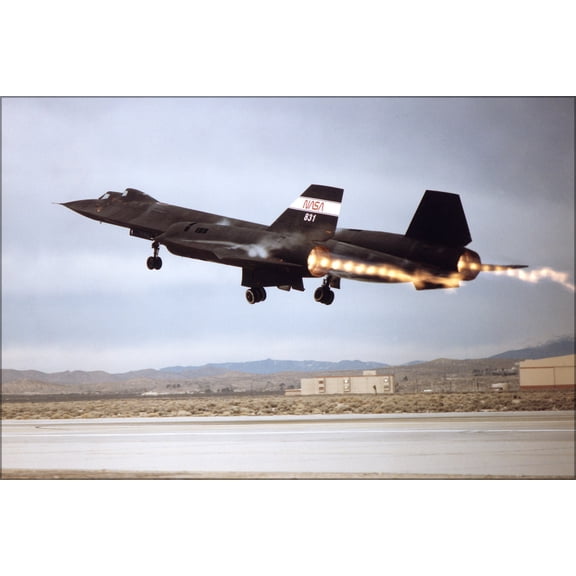 24"x36" Gallery Poster, NASA A Lockheed SR-71B blackbird as it leaves the runway