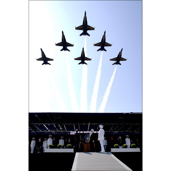 24"x36" Gallery Poster, Navy Blue Angels participate in U.S. Naval Academy 2007 Graduation