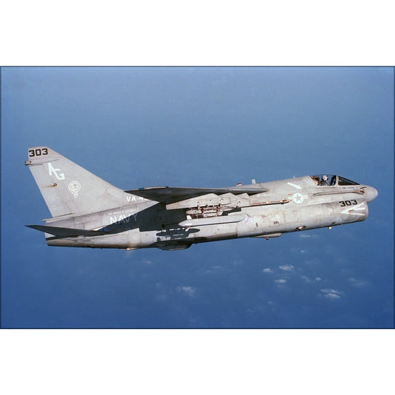 24"x36" Gallery Poster, Navy Ling-Temco-Vought A-7E Corsair II VA-46 1988