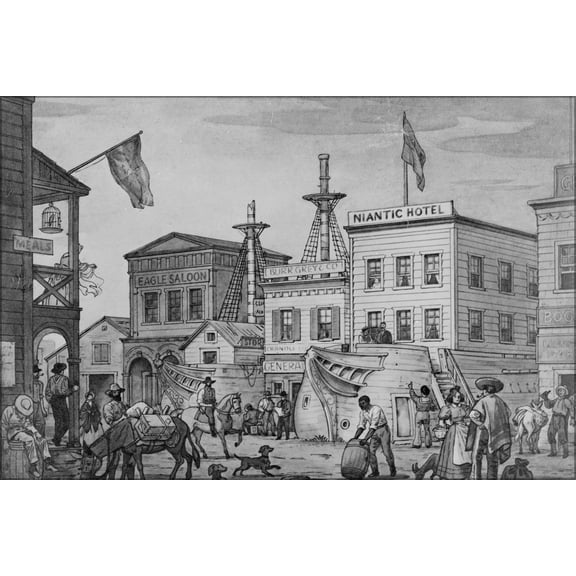 24"x36" Gallery Poster, Niantic Hotel san francisco california 1850