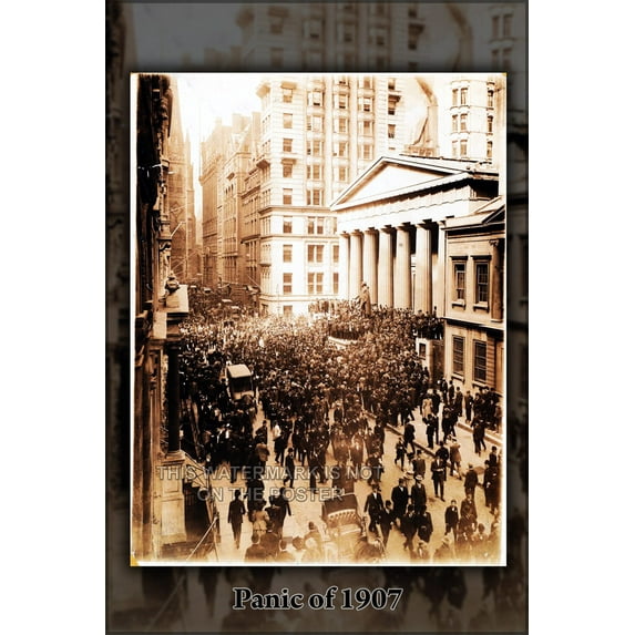 24"x36" Gallery Poster, Panic of 1907 Bankers' Panic, wall street nyse