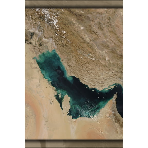 24"x36" Gallery Poster, Persian Gulf satellite view