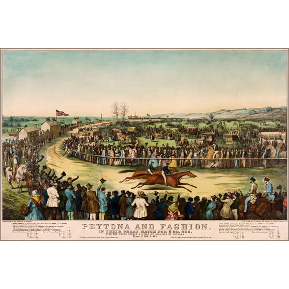 24"x36" Gallery Poster, Peytona and Fashion horse race Long Island, May 13th, 1845