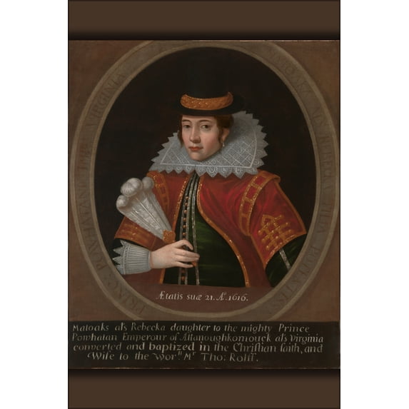 24"x36" Gallery Poster, Pocahontas after 1616