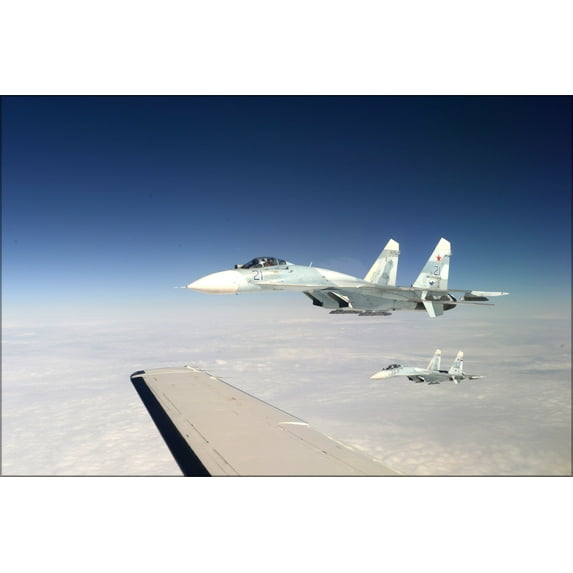 24"x36" Gallery Poster, Russian Air Force Su-27 Sukhois p2
