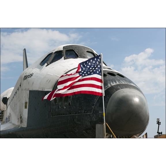 24"x36" Gallery Poster, STS-135 space shuttle Atlantis on Landing Facility's Runway 15